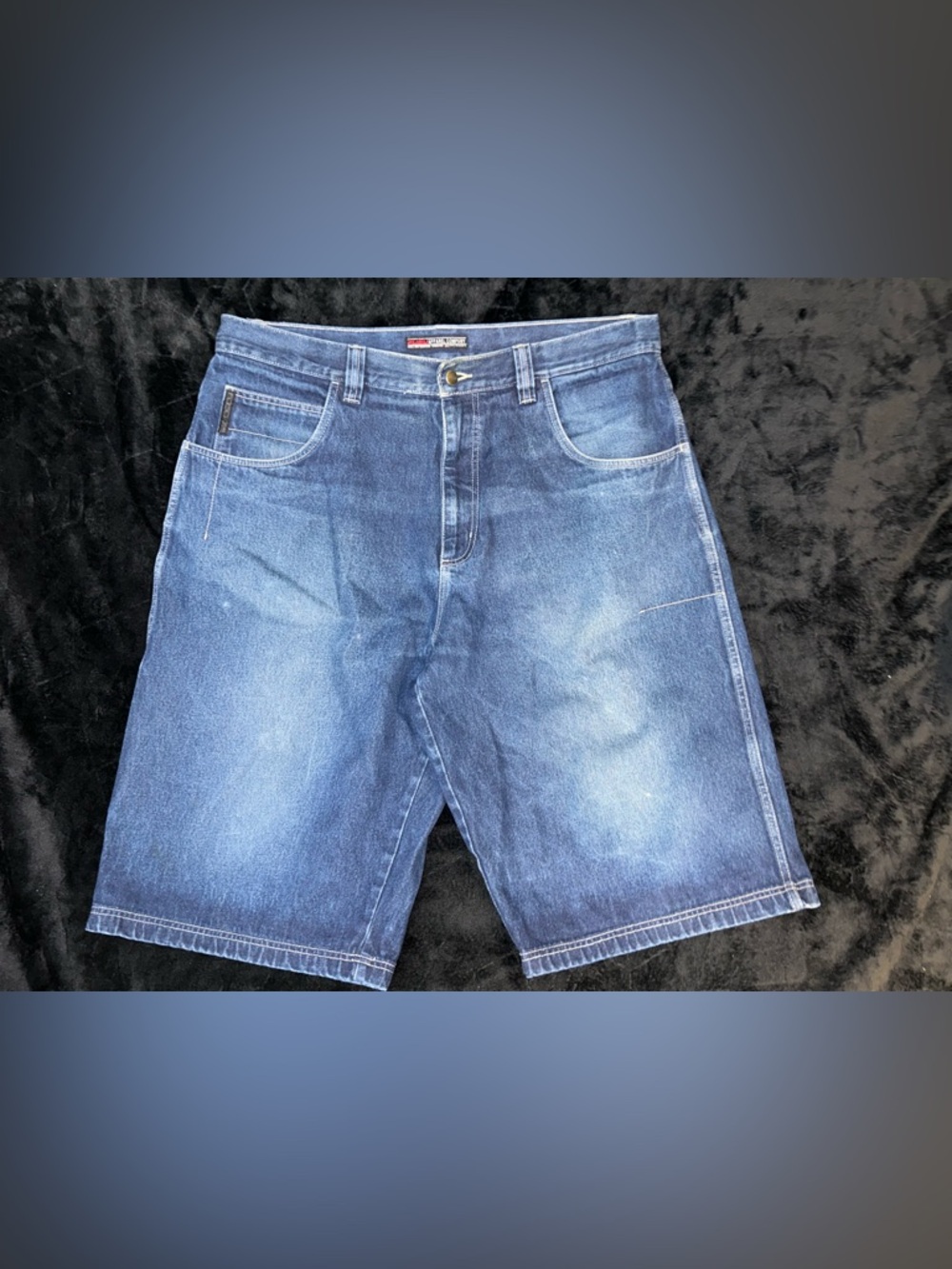 VTG 90s Fubu The Collection Baggy Wide Leg Jorts Mens W40 Hip Hop Streetwear